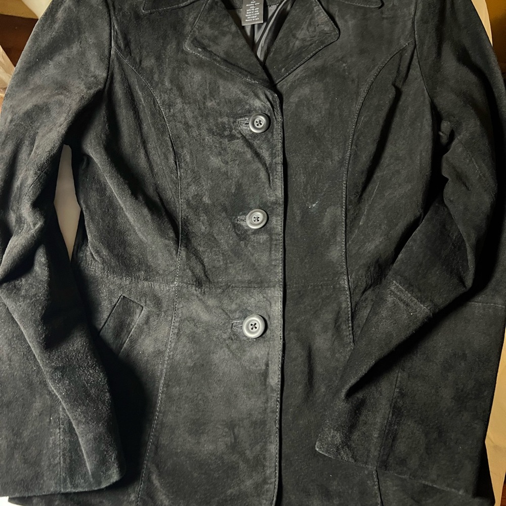 Frenchi‎ Black Suede Women's Blazer